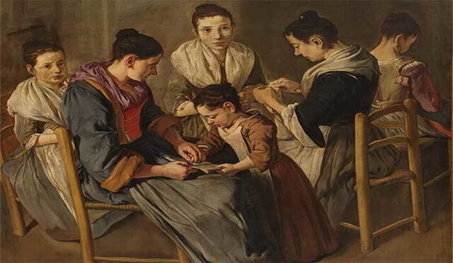 Ein Werk von Giacomo Ceruti in der Padernello Burg