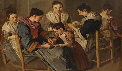 Ein Werk von Giacomo Ceruti in der Padernello Burg