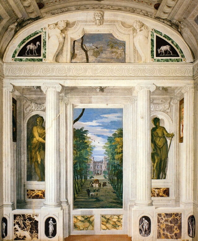 Ein Gemälde von Veronese in der Villa Barbaro