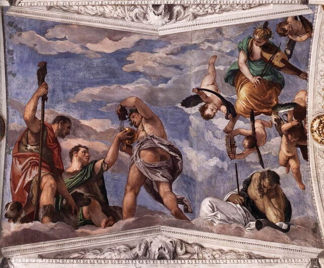 Veroneses Gemälde in dem Bacchus Saal der Villa Barbaro