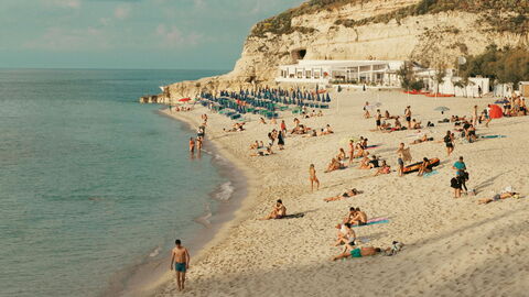 Ein Strand in Tropea