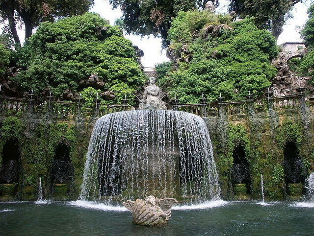 Ein Wasserspiel in der Villa d'Este