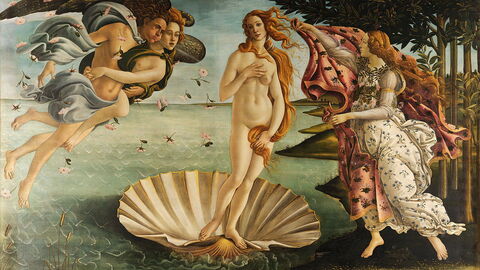 Das berühmte Gemälde von Botticelli die Geburt der Venus