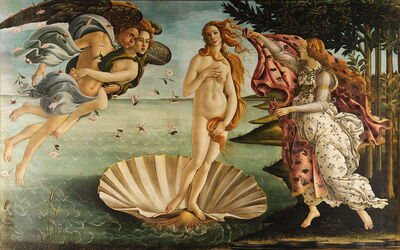 Das berühmte Gemälde von Botticelli "die Geburt der Venus"