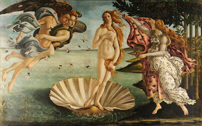 Das berühmte Gemälde von Botticelli "die Geburt der Venus"