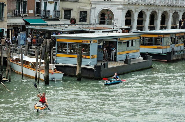 Kajakfahrer in Venedig