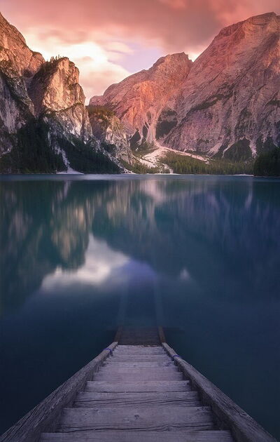 Pragser Wildsee, Sonnenuntergang