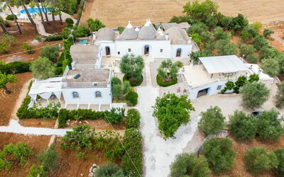 Blick auf das Trullo Agapanto