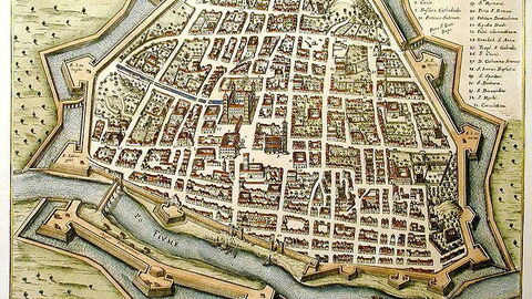 mittelalterliche Landkarte von Ferrara