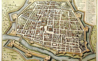 mittelalterliche Landkarte von Ferrara