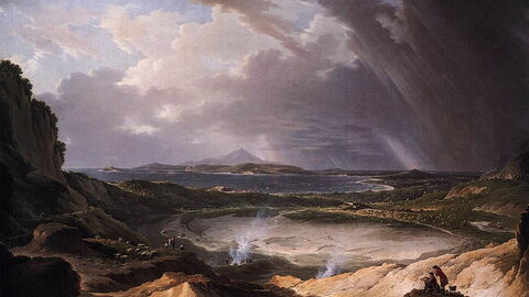 Ein Fumarole auf den Feldern; Gemälde von Michael Wutky