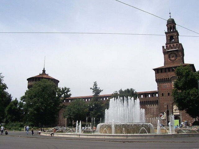 Sicht auf das Schloss Sforza