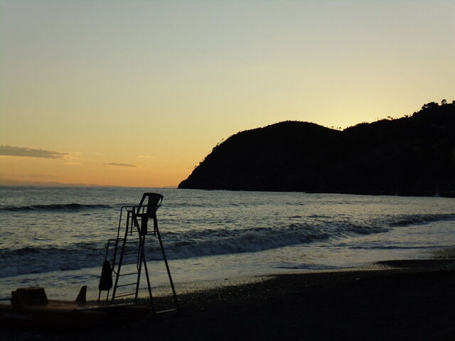 Ein Strand in Levanto