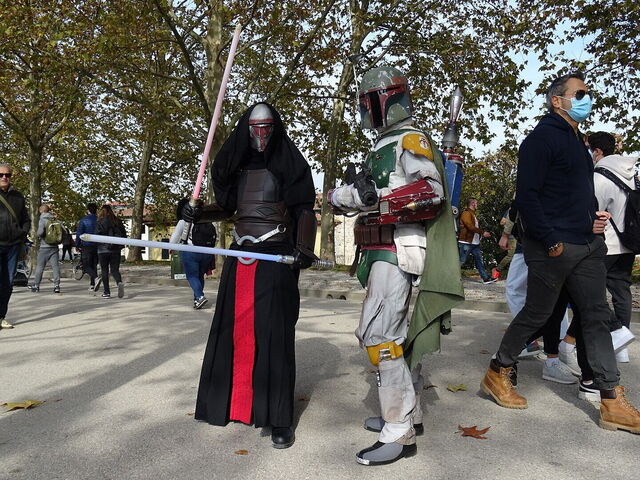 Darth Revan und Boba Fett Cosplay, Lucca, 2021