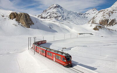 Der Bernina Pass nahe von Tirano
