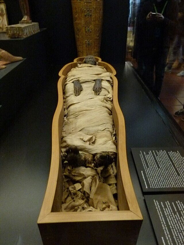 Eine Mumie im Ägyptischen Museum
