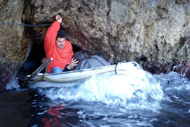 Die Grotta Azzurra verlassen