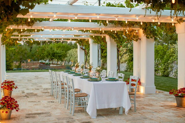 Masseria Lamacerase, al Fresco Essbereich
