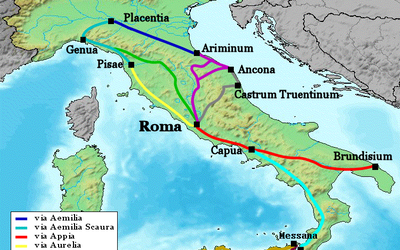 Landkarte der antiken römischen Straßen