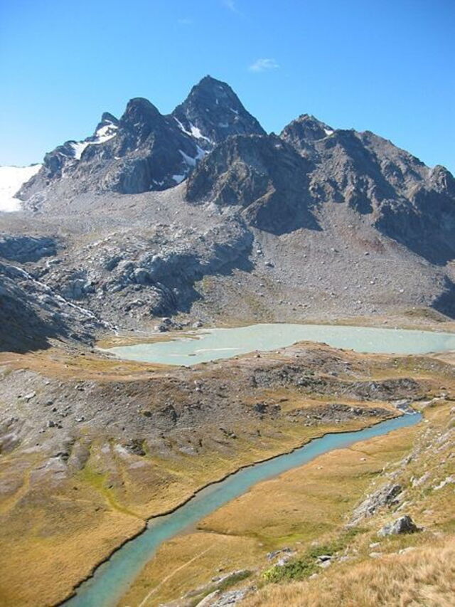 Aussicht auf Berge im Aosta Tal