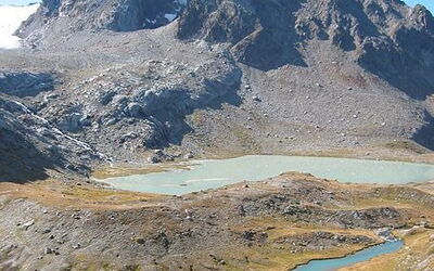 Aussicht auf Berge im Aosta Tal