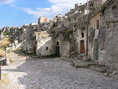 Gemeisselte Häuser in Sassi di Matera