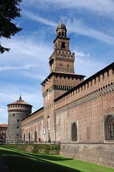 Mauern des Schloss Sforza