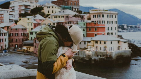 Im Cinque Terre mit einem Hund