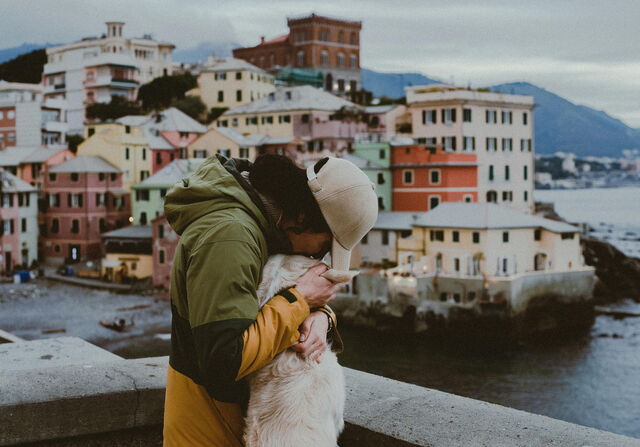 Im Cinque Terre mit einem Hund