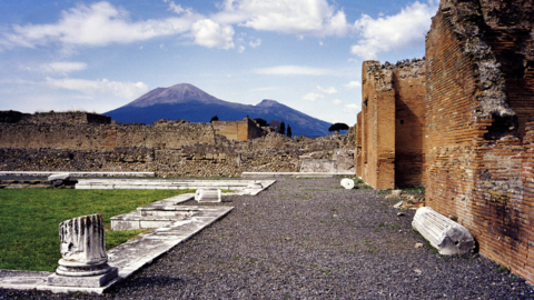 Aussicht auf den Vesuv von Pompeii