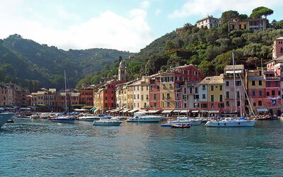 Sicht über Portofino
