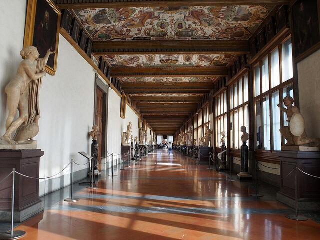 Ein Flur in den Uffizien