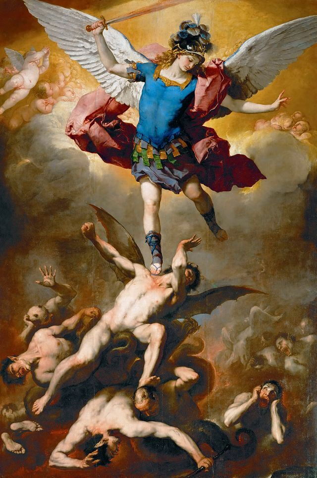 Gemälde von Engel und Teufel