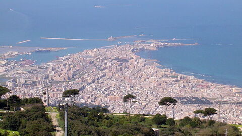 Aussicht auf Trapani von dem Berg Erice