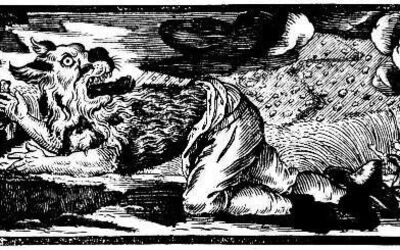 Schnitzerei einer Werwolf Szene