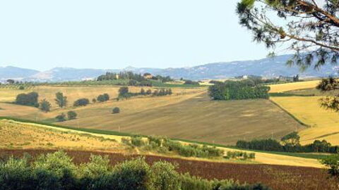 Anblick der Landschaft von Umbrien