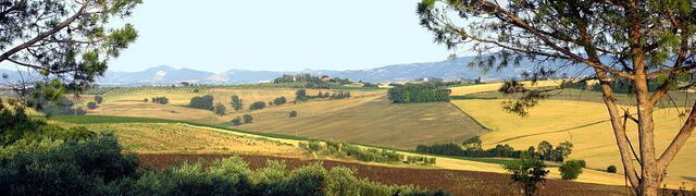 Anblick der Landschaft von Umbrien