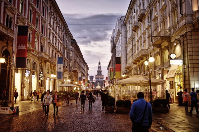 Ein Stadtzentrum in Milan