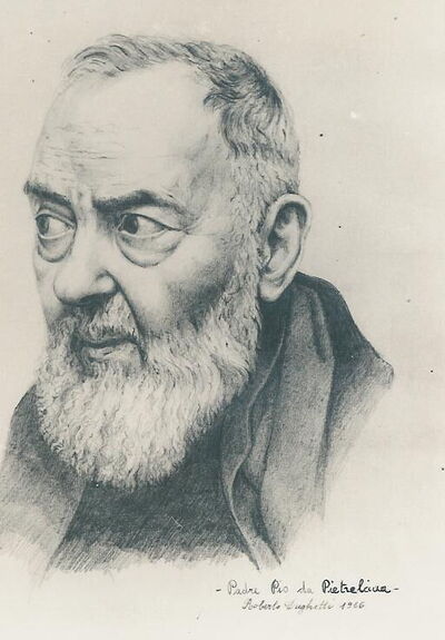 Zeichnung von Padre Pio
