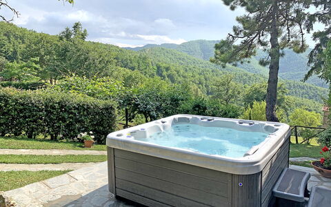 Villa Magnolia: Jacuzzi, Eigentum, Schwimmbad, Jacuzzi, Wasser, Badewanne, Baum, Grundeigentum, Haus, Rechteck