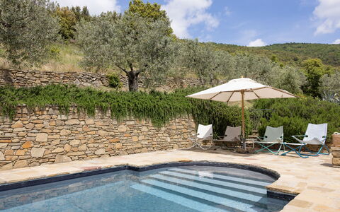 Tenuta Pomona: Schwimmbad, Gartenmöbel, Flagstone, Schatten, Sonnenliege, Landscaping, Resort, Eco Hotel, Blumentopf, Villa