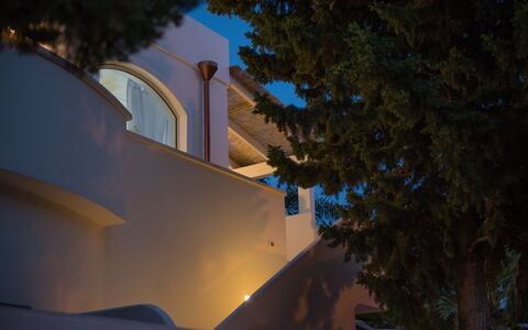 Casa Bianca: Blau, Himmel, Die Architektur, Licht, Baum, Nacht, Gebäude, Haus, Abend, Pflanze