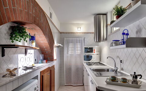 49 Little House: Cabinetry, Spüle, Eigentum, Countertop, Sinken, Weiss, Pflanze, Gebäude, Küche, Zimmerpflanze