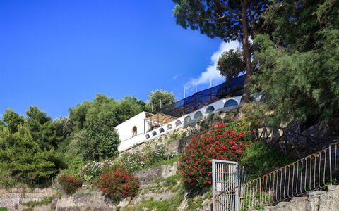 Appartamento Lobra: Himmel, Pflanze, Gebäude, Blau, Blume, Wolke, Fenster, Baum, Vegetation, Grundstueck