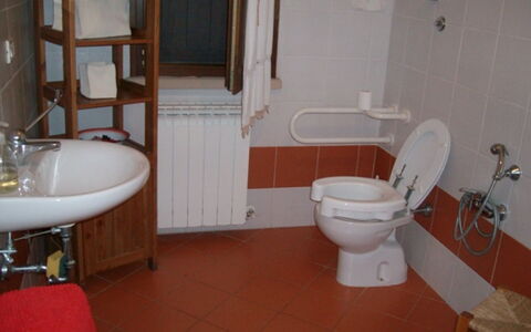 Agriturismo Le Selvole: Spiegel, Eigentum, Armatur, Sinken, Toilleten Sitz, Lila, Badezimmer, Bad Sink, Toilette, Interior Design