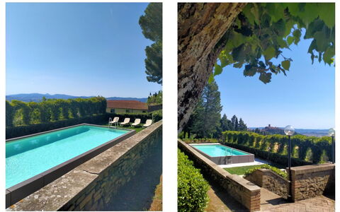 Villa Sorbaiano: Wasser, Himmel, Pflanze, Eigentum, Gebäude, Schwimmbad, Natürliche Landschaft, Azurblau, Rechteck, Tabelle