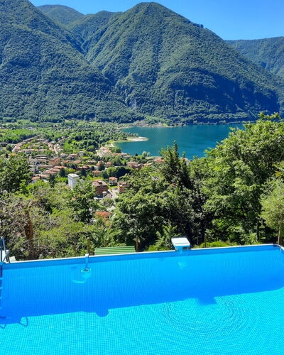 Porlezza 84: Wasser, Himmel, Wasservorräte, Blau, Berg, Schwimmbad, Azurblau, Natur, Natürliche Landschaft, Gewässer