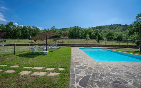Leopolda In Selvarella Pool And Wi-fi: Himmel, Wasser, Eigentum, Pflanze, Wolke, Schwimmbad, Schatten, Baum, Gras, Rechteck