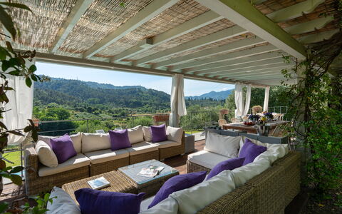 Luxury Green Marignana Villa, Versilia, Pool, Ac,: Eigentum, Möbel, Pflanze, Schatten, Interior Design, Stuhl, Gartenmöbel, Freizeit, Grundeigentum, Baum