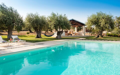 Corte Carrubo - Rosolini, Sicilia: Wasser, Himmel, Pflanze, Wasservorräte, Azurblau, Schwimmbad, Baum, Natürliche Landschaft, Schatten, Gras